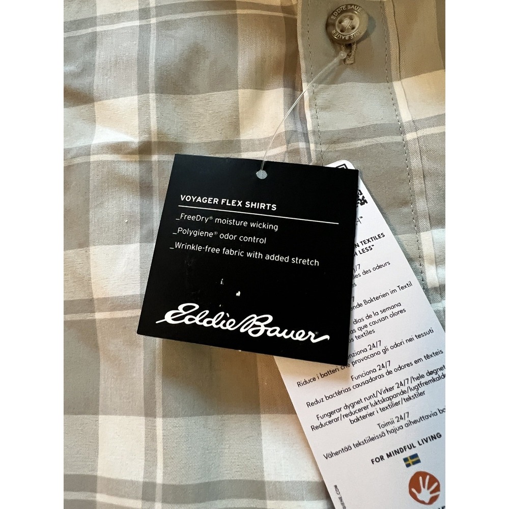 Eddie Bauer Shirt Men Small Plaid Voyager Flex Fishing Button Down (a35) - Picture 10 of 10